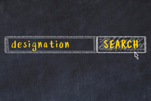 Chalk Sketch Of Browser Window With Search Form And Inscription Designation