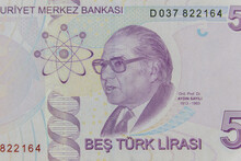 Macro Shot Of The Five Turkish Lira Banknote