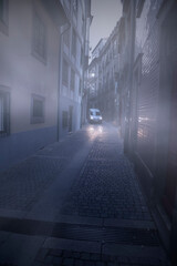 Poster - Narrow street at dawn