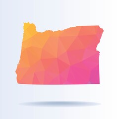 Sticker - Low poly map of Oregon state