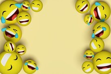 3d Rendering .object Smile And Laugh Emoticons