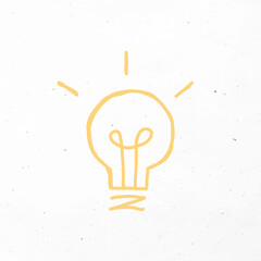 Poster - Yellow hand drawn bulb clipart