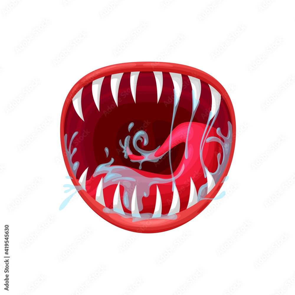 Image vectorielle Stock Monster mouth vector icon, creepy yelling