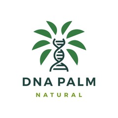 Wall Mural - DNA palm tree leaf logo vector icon illustration