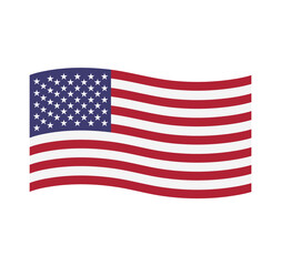 Wall Mural - American waving flag vector icon. National symbol