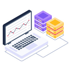 Canvas Print - 
An online analytics isometric icon, premium download

