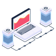 Canvas Print - 
Client server in isometric style icon, blockchain technology 

