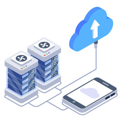 Wall Mural - client server in isometric style icon, blockchain technology