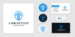 © district4.studio - Law pillar, law office location logo and business card design template