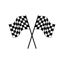 Race Flag Symbol Icon Vector Illustration. Checkered Flag Icon.