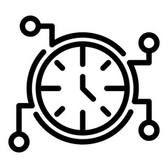 Wall Mural - Digital alarm clock icon. Outline digital alarm clock vector icon for web design isolated on white background