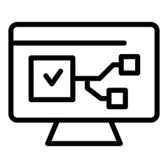 Wall Mural - computer interface icon. outline computer interface vector icon for web design isolated on white bac