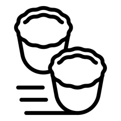 Wall Mural - Bakery cups icon. Outline Bakery cups vector icon for web design isolated on white background