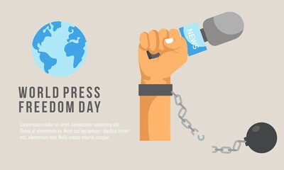 Flat design world press freedom day illustration