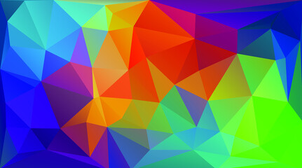 Wall Mural - Multicolorful low poly flat background with triangles for web design