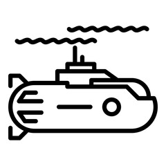 Wall Mural - Nuclear submarine icon. Outline nuclear submarine vector icon for web design isolated on white background