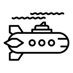 Wall Mural - Weapon submarine icon. Outline weapon submarine vector icon for web design isolated on white background