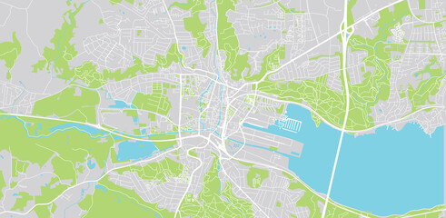 Urban vector city map of Vejle, Denmark