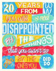 Lettering of the famous quote from Mark Twain