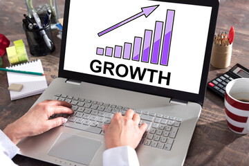 Growth concept on a laptop screen