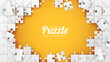 © Si_Rubah_Hitam - White Jigsaw Puzzle on The Orange Background