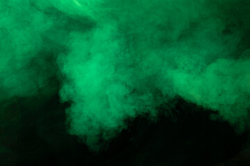 Poster - Green smoke on black background