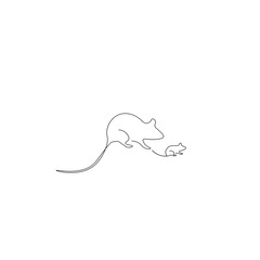 Sticker - Mouse animal silhouette, vector illustration