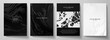 © Shiny777 - Modern black, white cover design set. Creative premium abstract with marble texture, crack on monochrome background. Grunge vector collection for catalog, brochure template, magazine layout, booklet