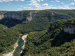 Meander of the Ardèche, wild river in a beautiful environment