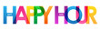 © Web Buttons Inc - HAPPY HOUR colorful vector typography banner isolated on white background