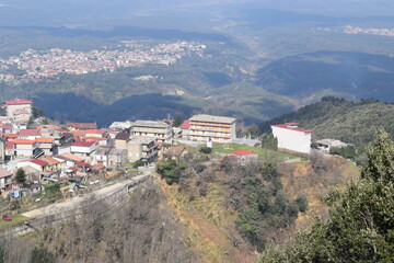 Wall Mural - Panoramic view of Piminoro, a small town in South Italy