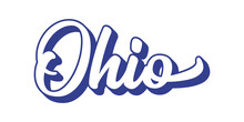Hand Sketched OHIO Text. 3D Vintage, Retro Lettering For Poster, Sticker, Flyer, Header, Card, Clothing, Wear