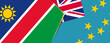 Namibia and Tuvalu flags, two vector flags.