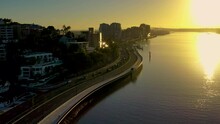 Aerial View Of Kingsford Smith Drive, Hamilton, Brisbane, Queensland, Australia