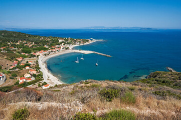 Wall Mural - Othoni, Greece, Ionian Islands, Europe, Corfu district, View of Ammos. in the background on the left the island of Erikoussa, in the center the coast of Corfu and on the right the island of Mathraki.