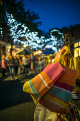 Wall Mural - USA, Massachusetts, Cape Ann, Gloucester. Main Street Block Party, handmade bags for sale