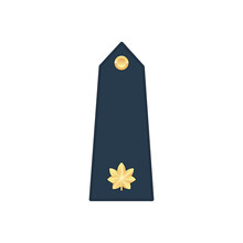 Lieutenant Commander Military Stripe Isolated Insignia Icon. Vector Marine Major Navy Officer Commander, Air Forces And Army Rank. Enlisted Military Army Chevron, Sign Or Badge On Uniform