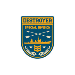 destroyer submarine maritime division special squad isolated army chevron. vector navy marine forces