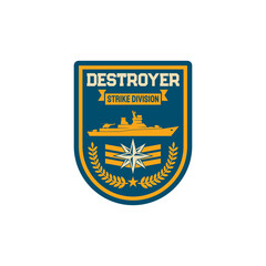 destroyer submarine maritime division special squad isolated army chevron. vector navy marine forces