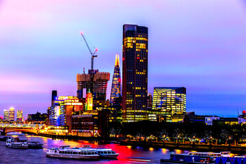 Wall Mural - Panorama of London over the Thames at night