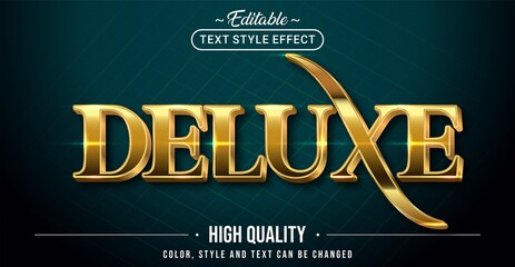 Wall Mural - editable text style effect - gold deluxe text style theme.