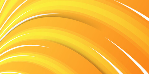 Abstract Yellow and orange warm tone background with simply curve lighting element vector