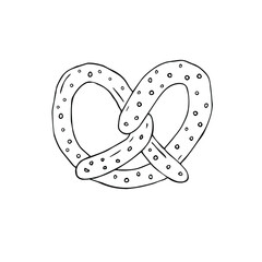 Poster - Vector hand drawn doodle sketch pretzel isolated on white background