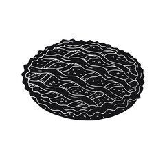 Poster - Vector hand drawn doodle sketch black pie tart isolated on white background