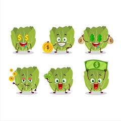 Poster - Romain letuce cartoon character with cute emoticon bring money