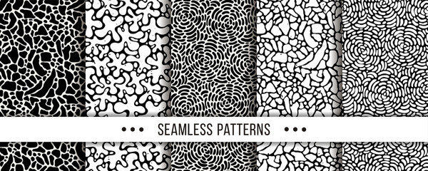 Set of Abstract Seamless Pattern. Collection of elegant patterns for all occasions