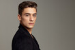 © SHOTPRIME STUDIO - handsome man black jacket fashion hairstyle close-up attractive look model
