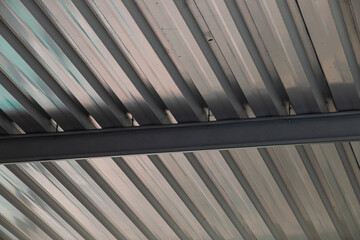 Geometric Pattern of Silver Aluminium Car Port