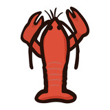 シンプルでかわいいロブスターのイラスト 手書き風 Stock Vector Adobe Stock