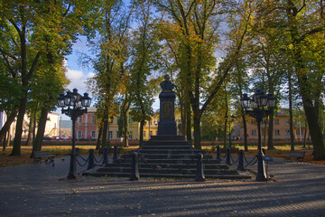 A monument to Nikolai Gogol, a genius writer, in the city of Nizhyn, Chernihiv region, is located on the main alley in Gogol Square in the city center. The monument was unveiled on September 4, 1881.